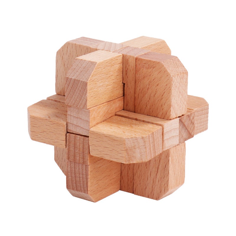 Children'S Educational Gifts Mortise And Tenon Kongming Lock Luban Lock Full Set Of Wooden Year-Old Suit Gift Toys Nostalgic - Image 1